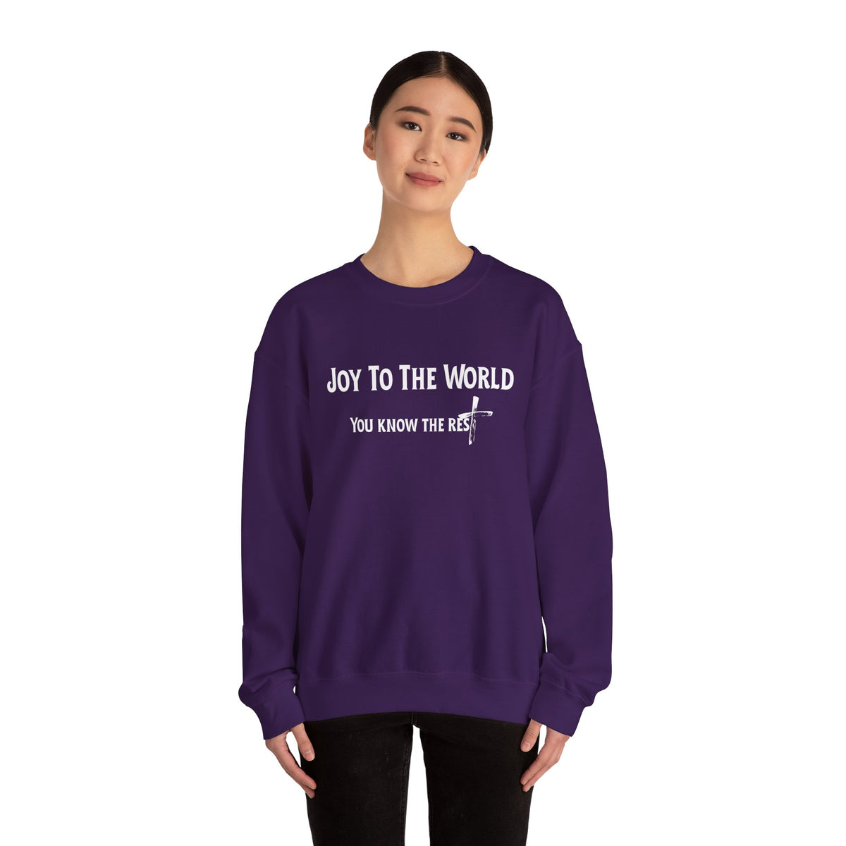 Joy to the World Christian Sweatshirt – Cozy Faith Holiday Apparel | Unisex Heavy Blend™ Crewneck Sweatshirt