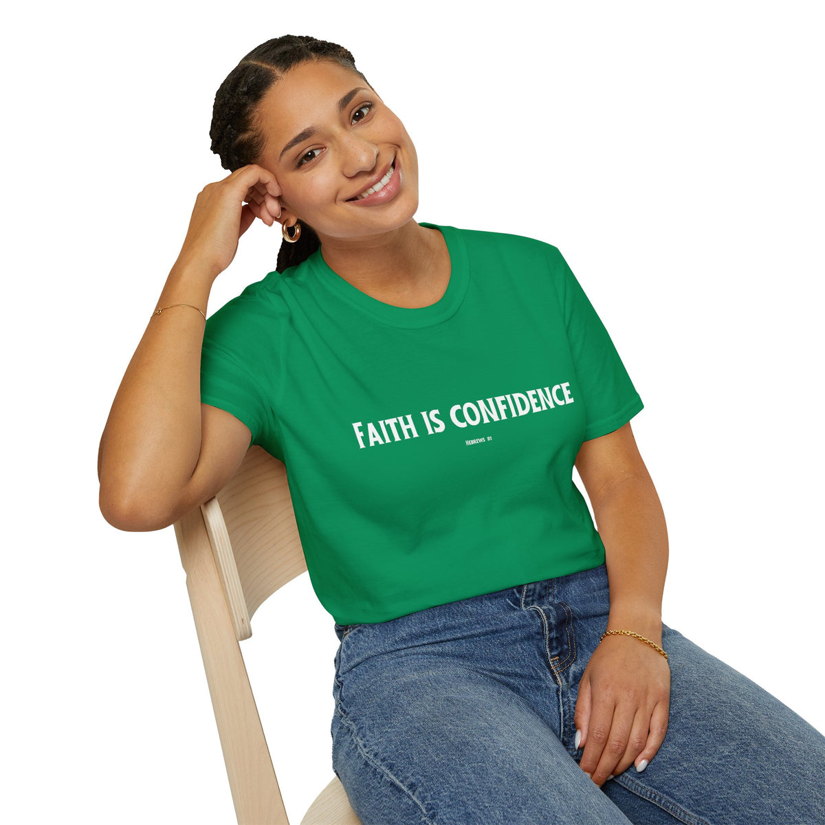 Faith is Confidence Christian T-Shirt – Faith-Inspired Holiday Apparel | Unisex Softstyle T-Shirt