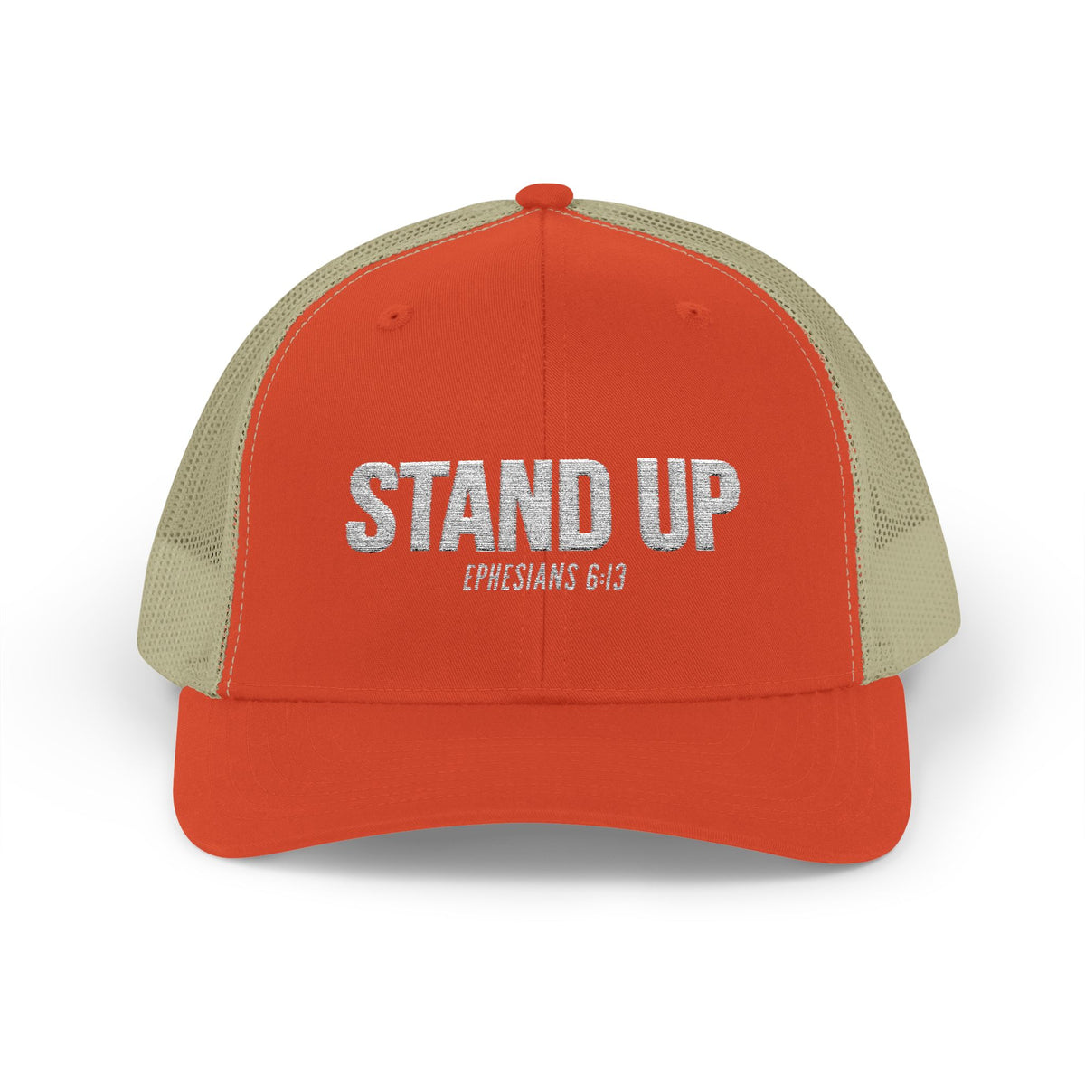 Stand Up Christian Snapback Trucker Hat – Ephesians 6:13 Bible Verse Faith Hat – Armor of God Scripture Cap