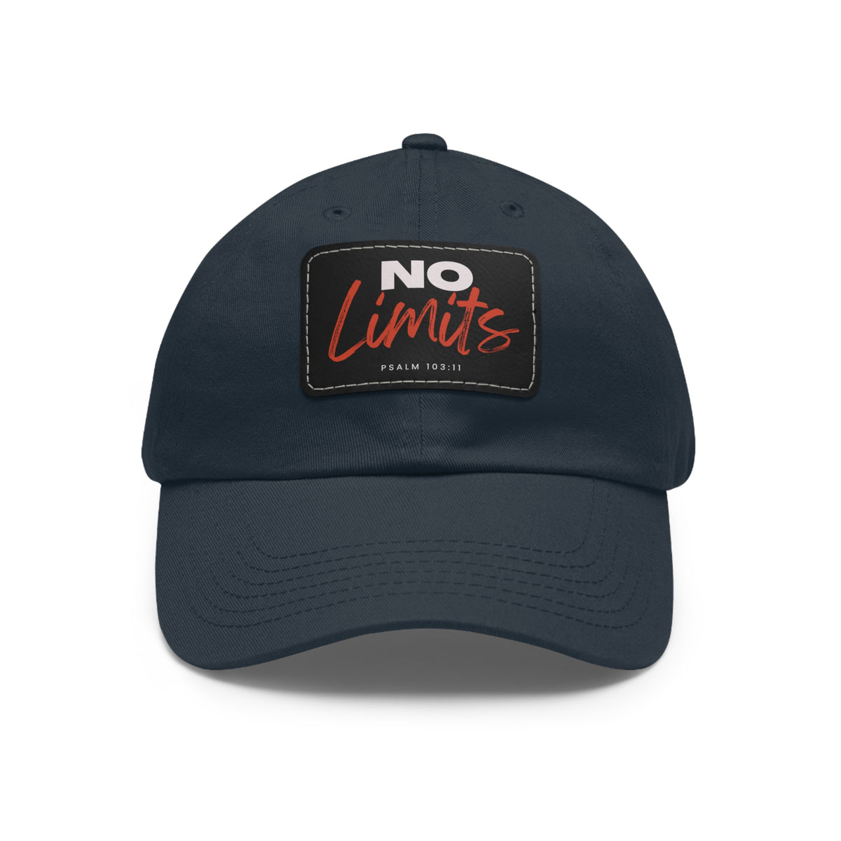 No Limits- Dad Hat with Leather Patch (Rectangle)