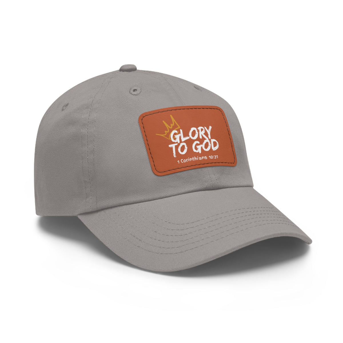 Glory To God- Dad Hat with Leather Patch (Rectangle)