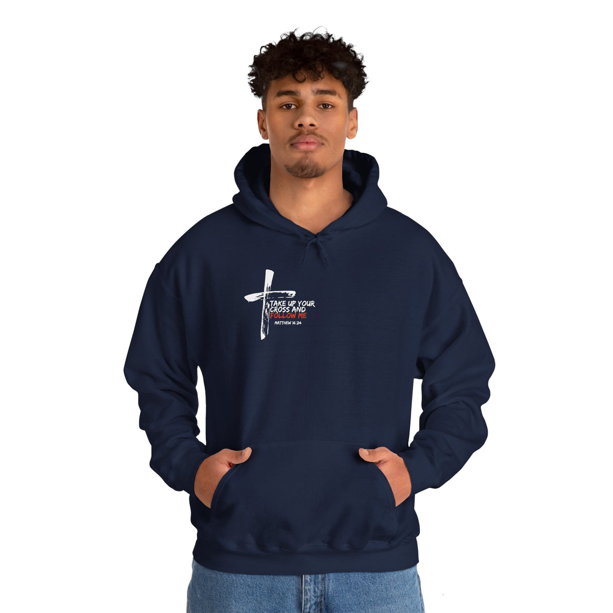 Take Up Your Cross and Follow Me Unisex Heavy Blend™ Hooded Sweatshirt