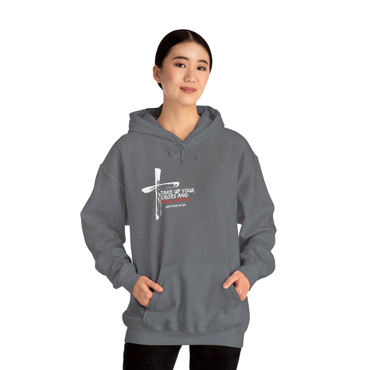 "Take Up Your Cross and Follow Me" Unisex Heavy Blend™ Hooded Sweatshirt