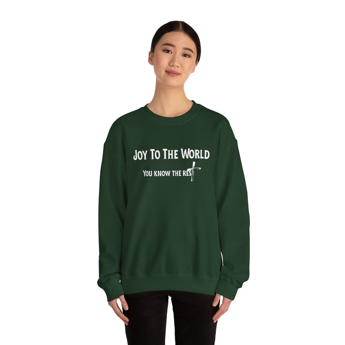 Joy to the World Christian Sweatshirt – Cozy Faith Holiday Apparel | Unisex Heavy Blend™ Crewneck Sweatshirt