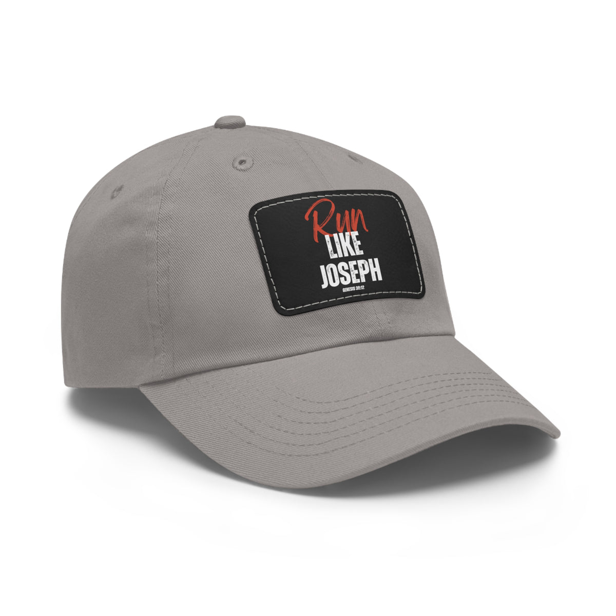 Run Like Joseph- Dad Hat with Leather Patch (Rectangle)