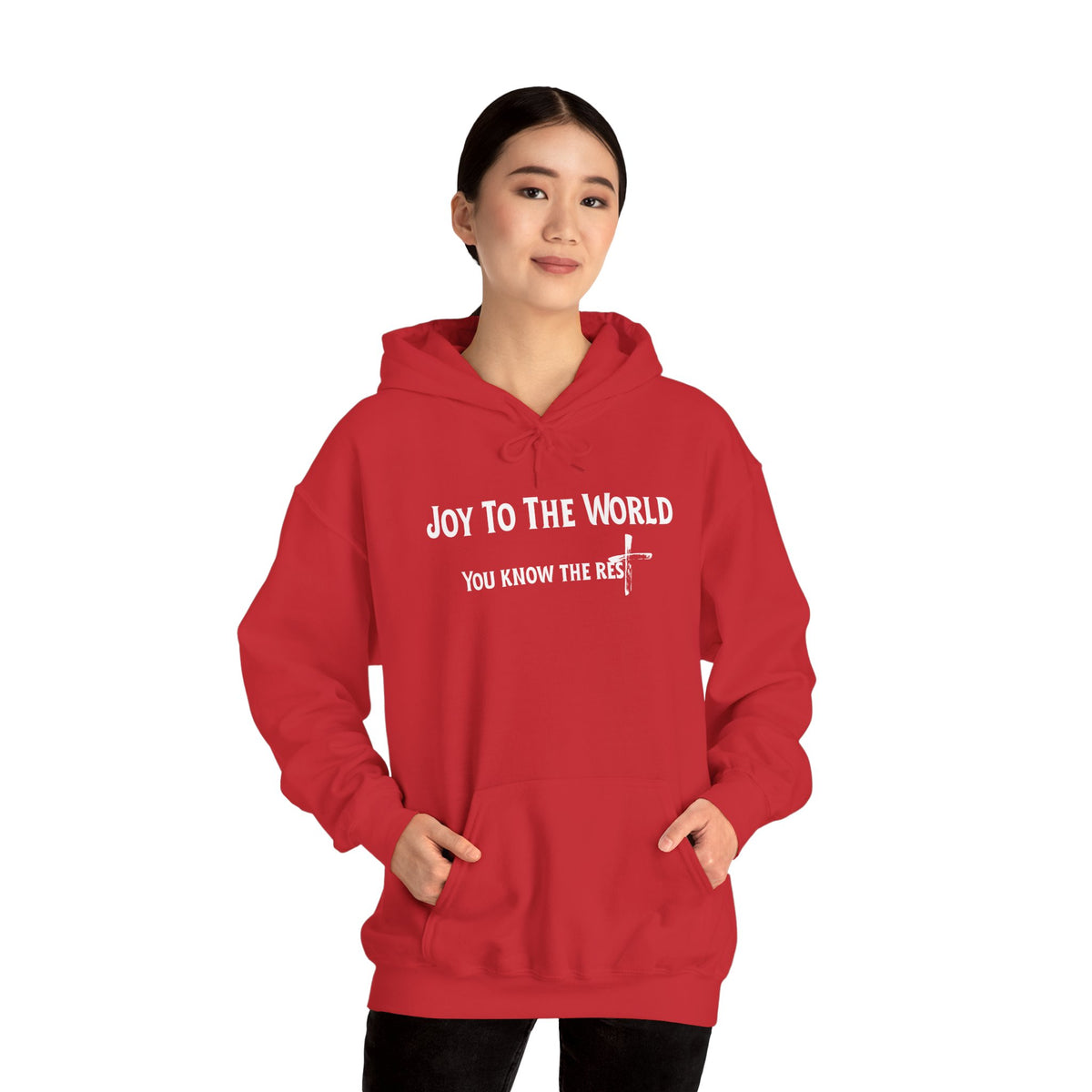 Joy to the World Christian Hoodie – Faith-Based Christmas Wear | Unisex Heavy Blend™ Hooded Sweatshirt