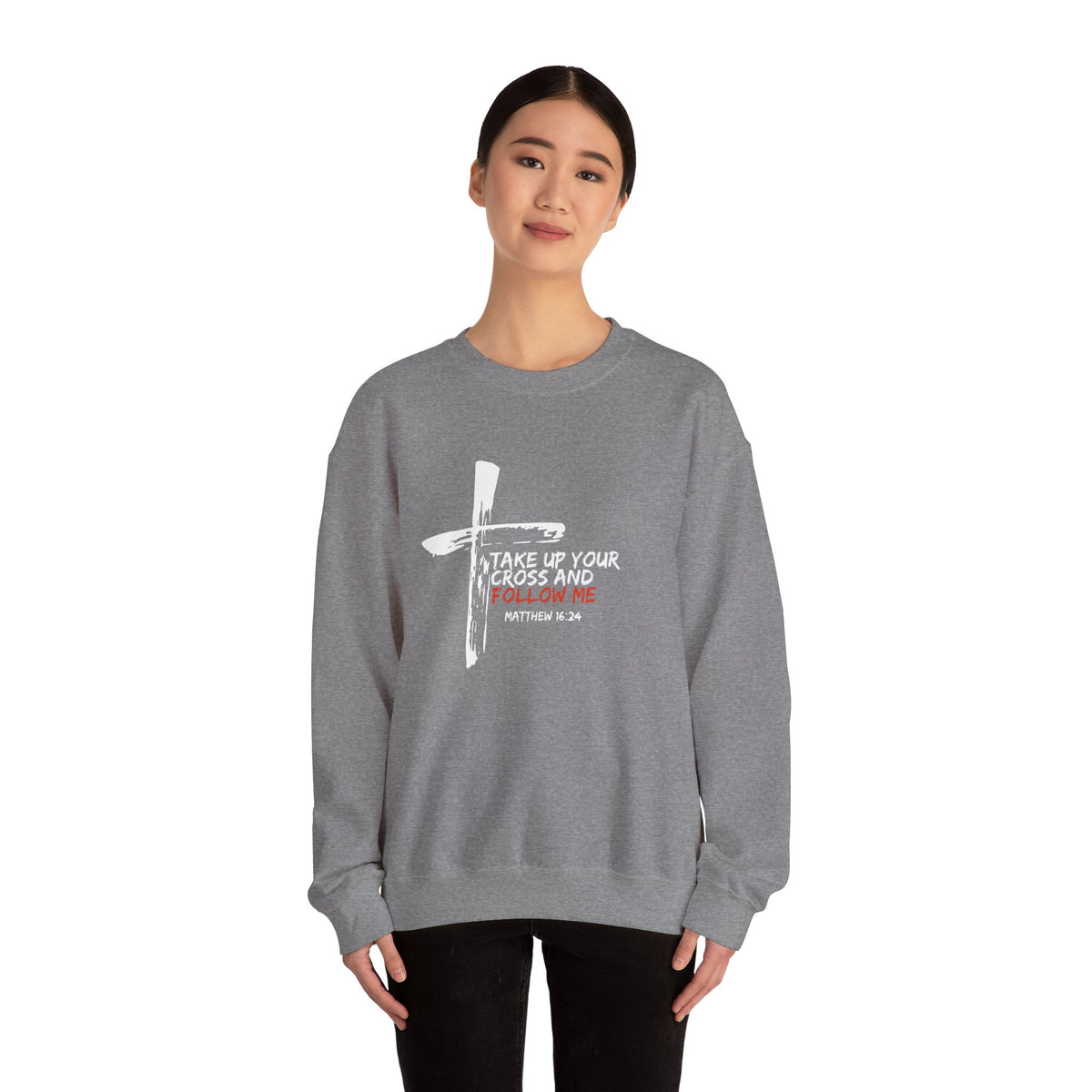 Take Up Your Cross and Follow Me- Unisex Heavy Blend™ Crewneck Sweatshirt