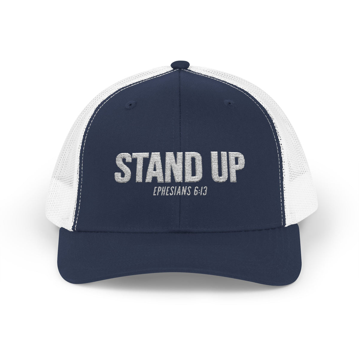 Stand Up Christian Snapback Trucker Hat – Ephesians 6:13 Bible Verse Faith Hat – Armor of God Scripture Cap