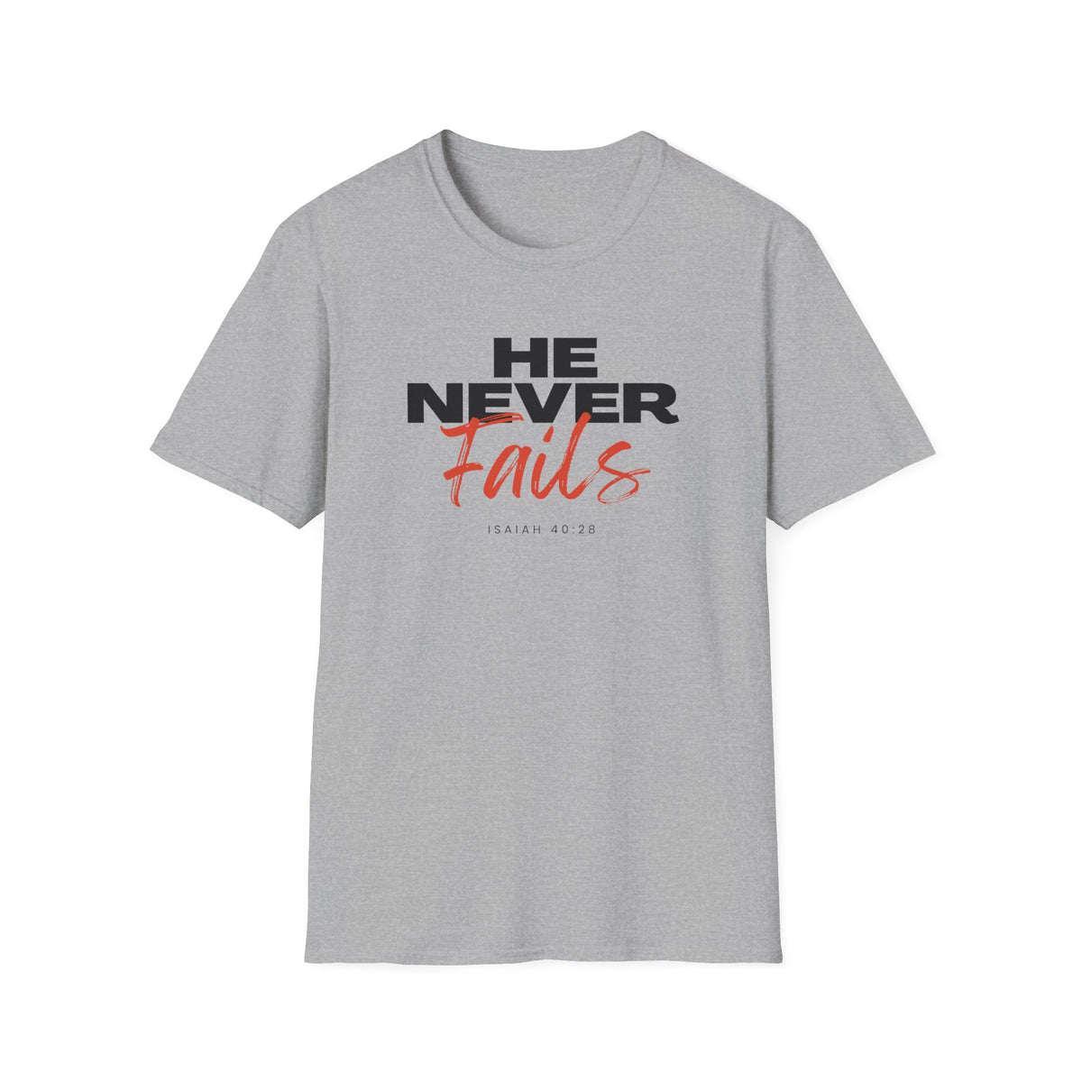 "He Never Fails" Unisex Softstyle T-Shirt