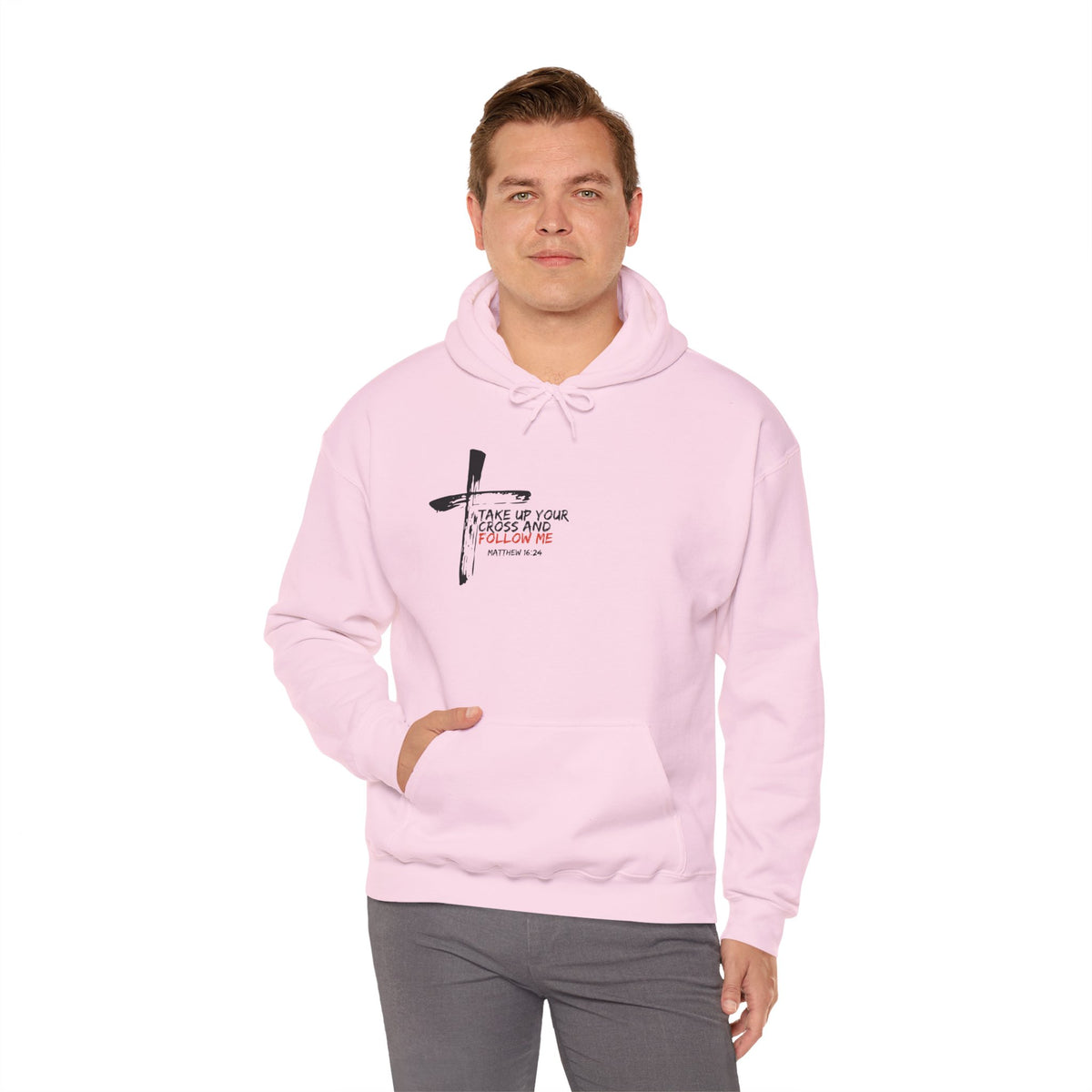 Take Up Your Cross and Follow Me Unisex Heavy Blend™ Hooded Sweatshirt