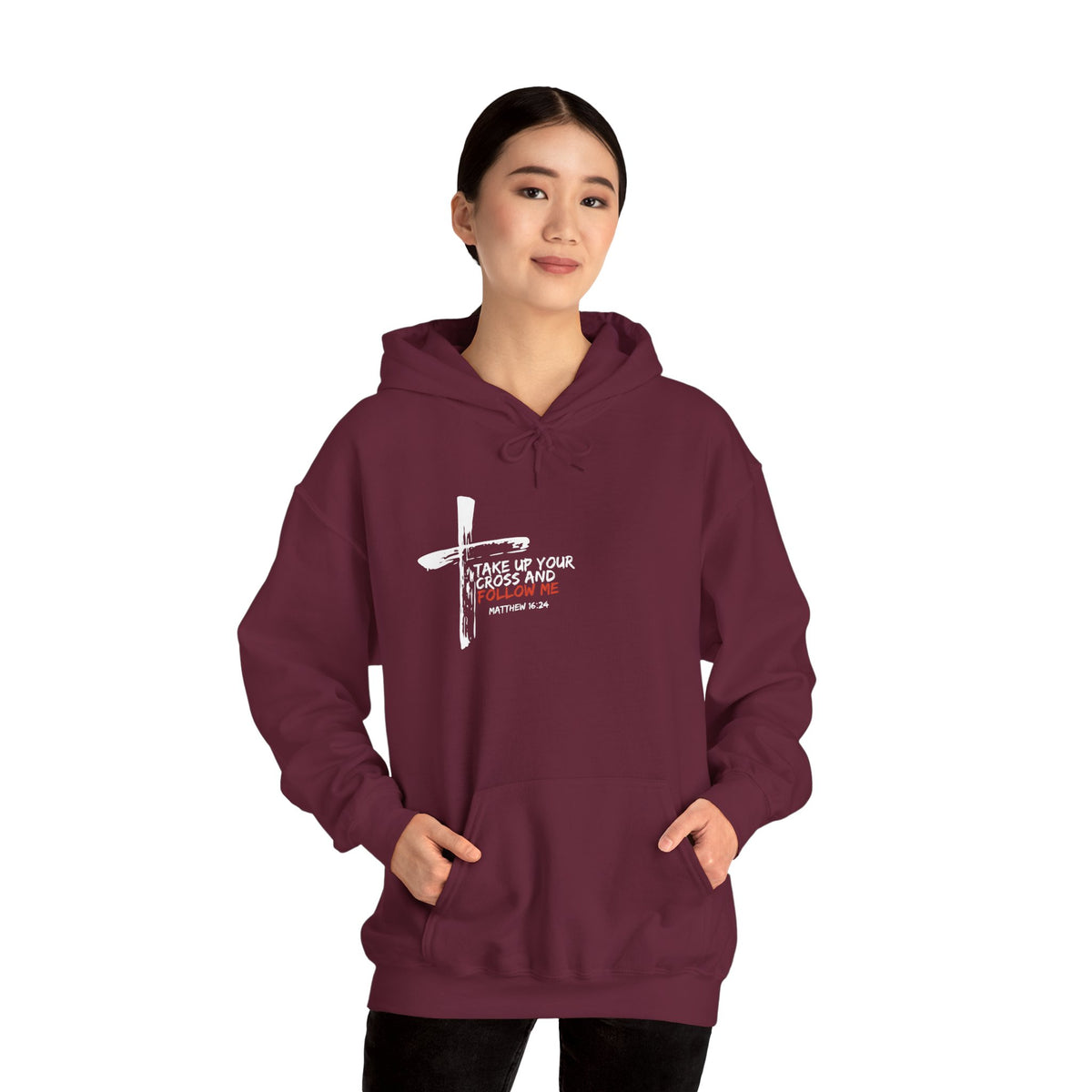 "Take Up Your Cross and Follow Me" Unisex Heavy Blend™ Hooded Sweatshirt