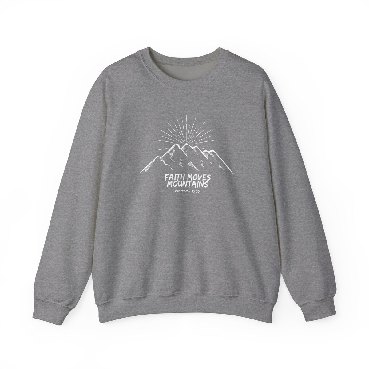 Faith Moves Mountains- Unisex Heavy Blend™ Crewneck Sweatshirt