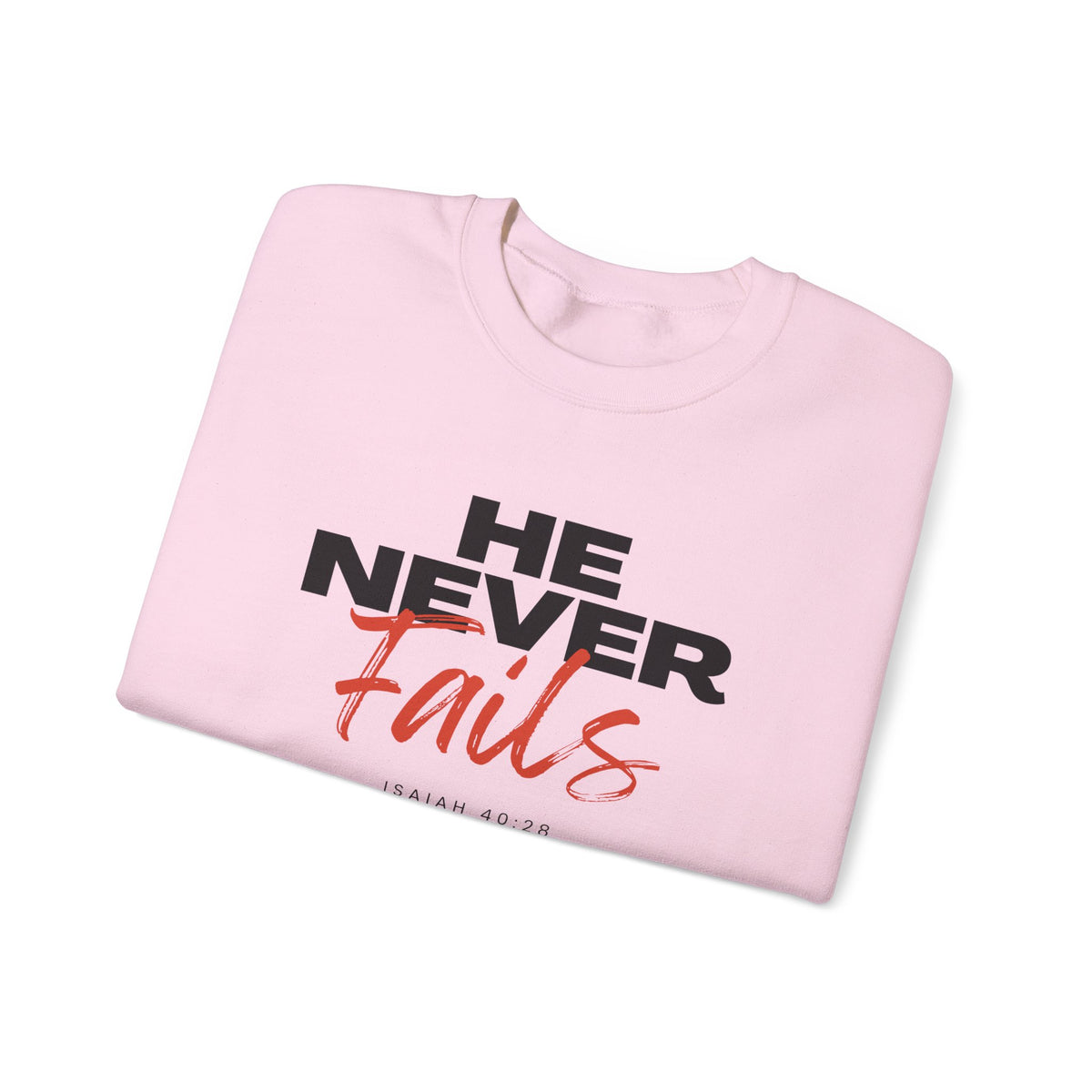 He Never Fails- Unisex Heavy Blend™ Crewneck Sweatshirt