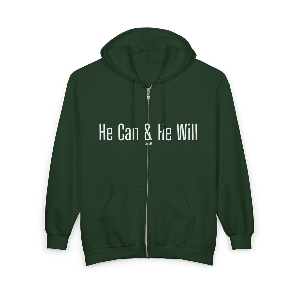 He Can & He Will | Men's Heavy Blend™ Full Zip Hooded Sweatshirt
