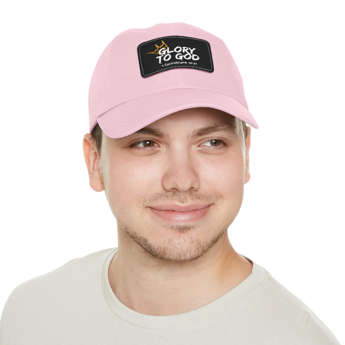 Glory To God- Dad Hat with Leather Patch (Rectangle)