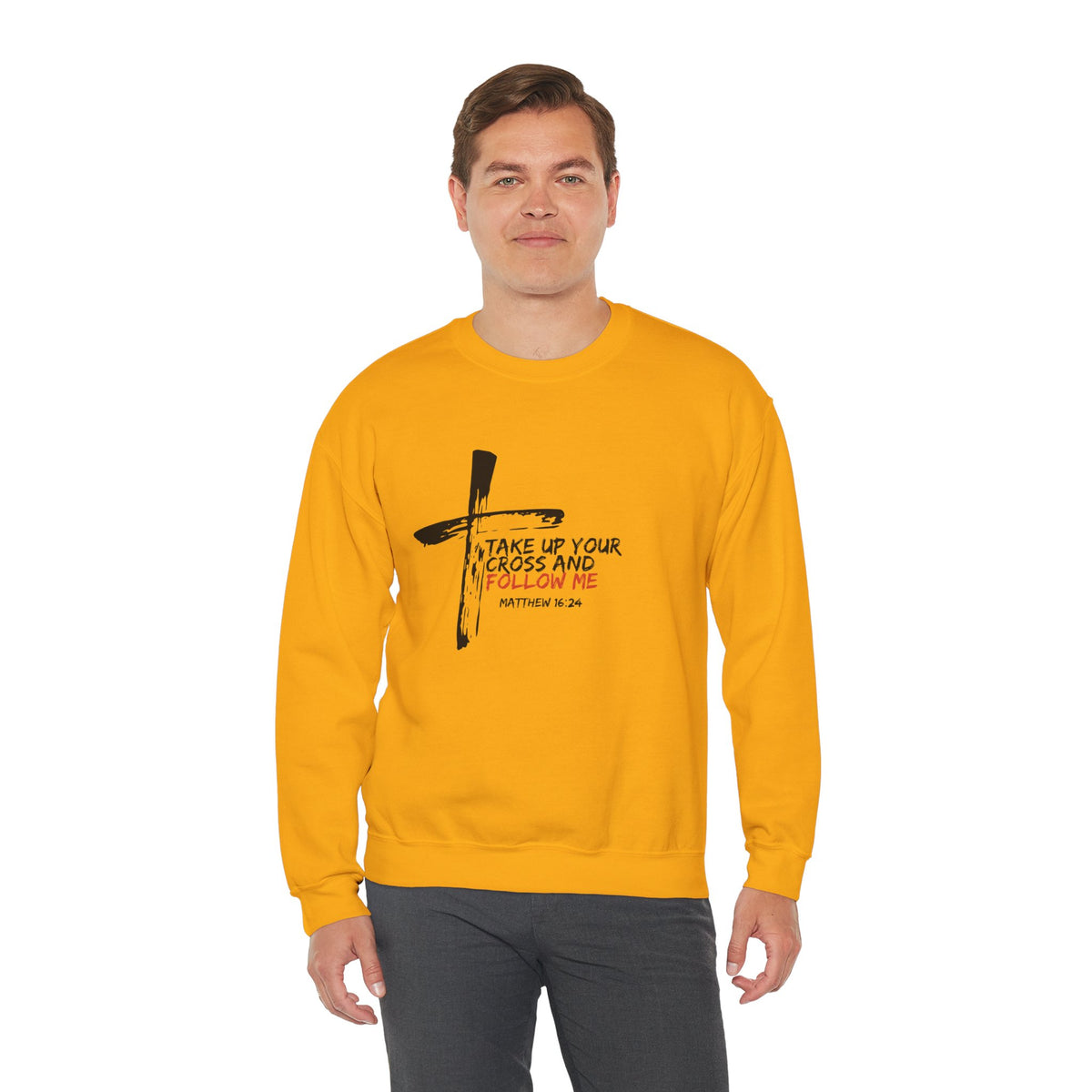 Take Up Your Cross and Follow Me- Unisex Heavy Blend™ Crewneck Sweatshirt