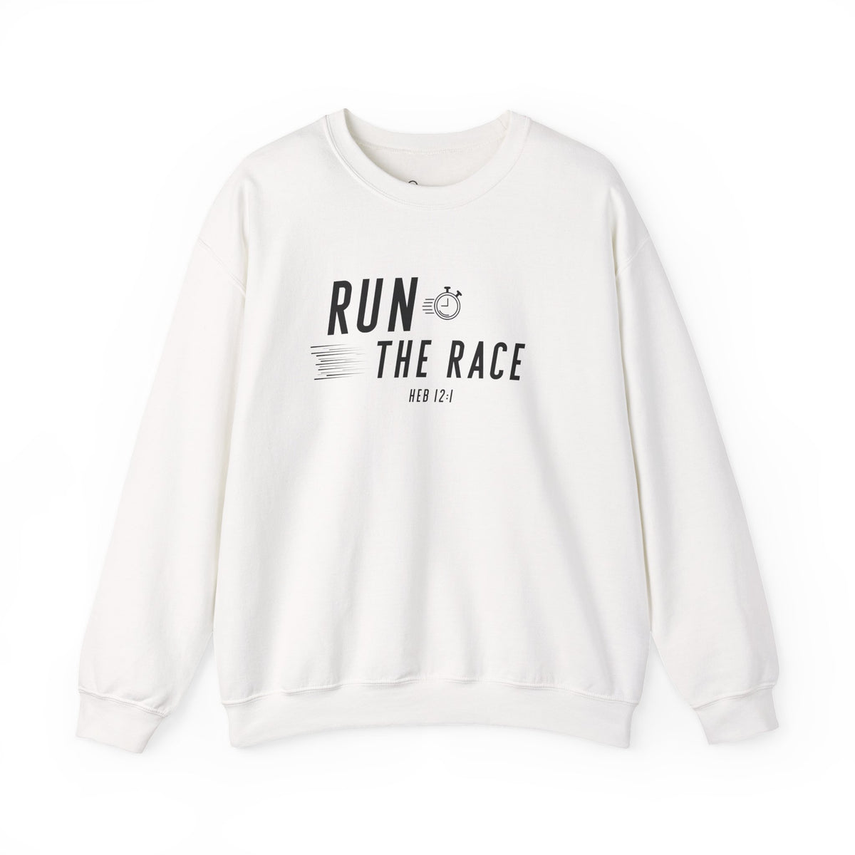 Run the Race Christian Sweatshirt – Hebrews 12:1 Wear Your Faith