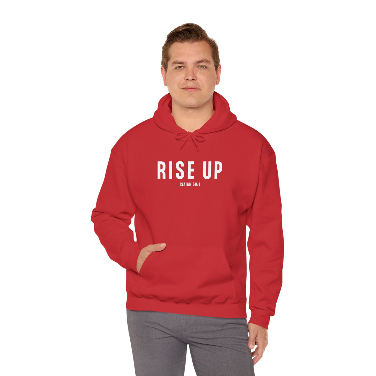 Rise Up Christian Hoodie – Isaiah 60:1 Faith Comfort Wear
