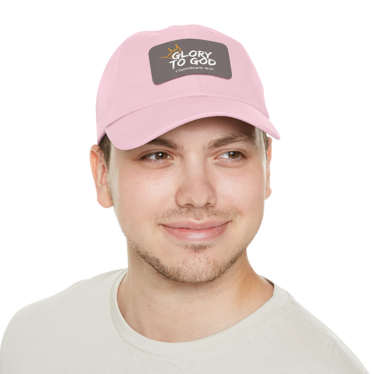 Glory To God- Dad Hat with Leather Patch (Rectangle)