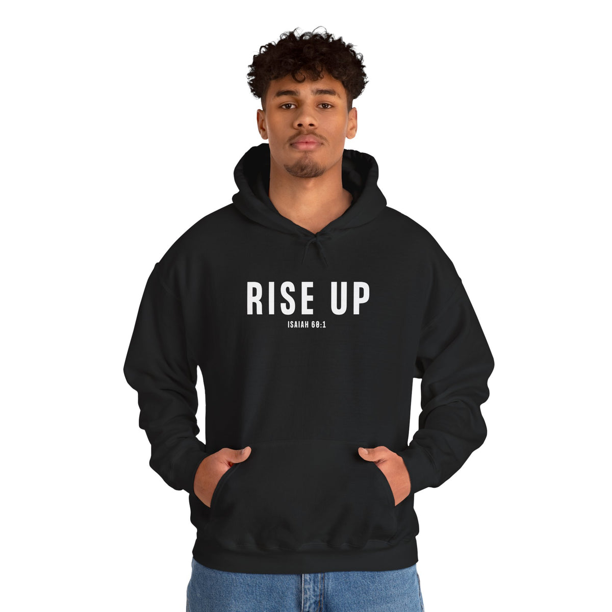 Rise Up Christian Hoodie – Isaiah 60:1 Faith Comfort Wear