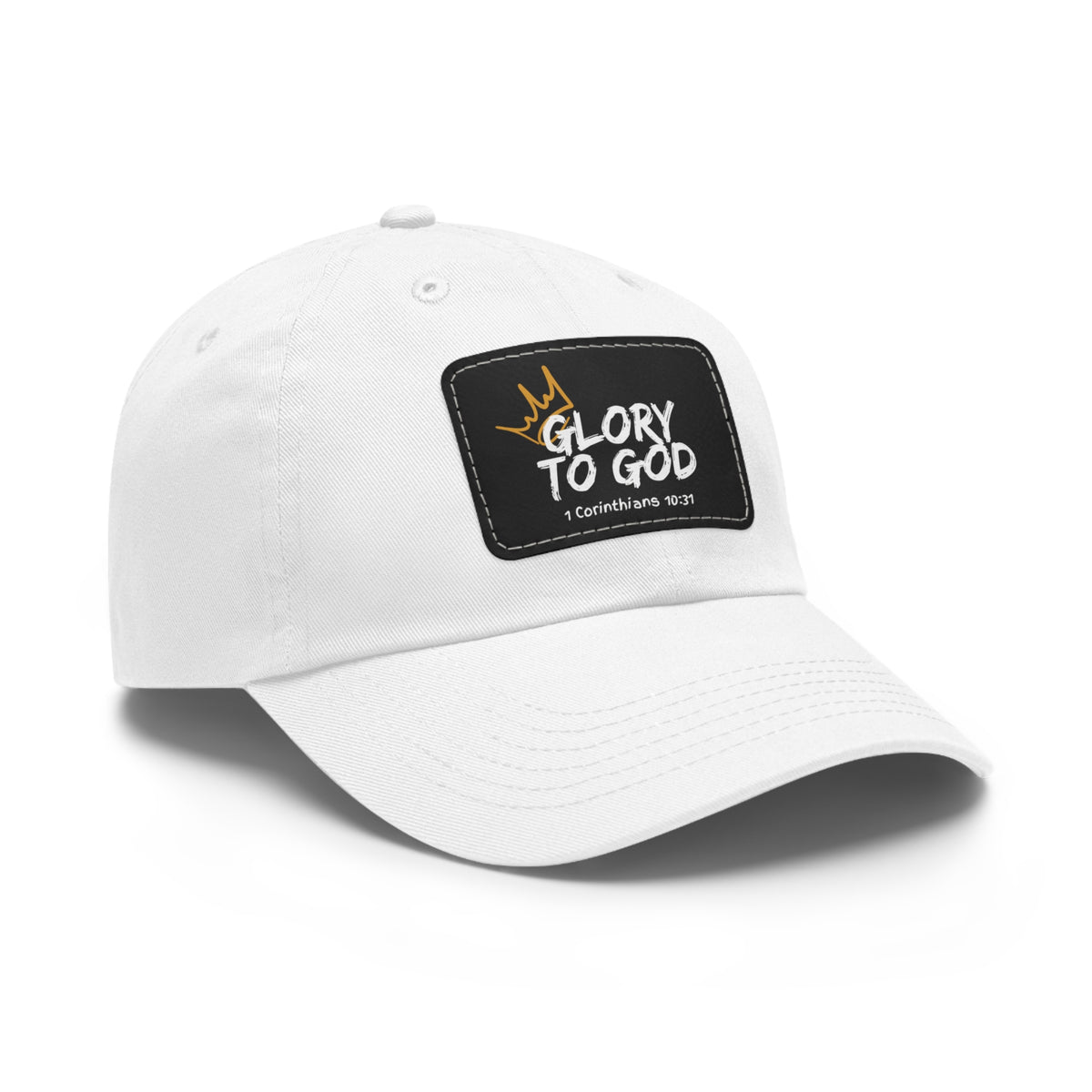 Glory To God- Dad Hat with Leather Patch (Rectangle)