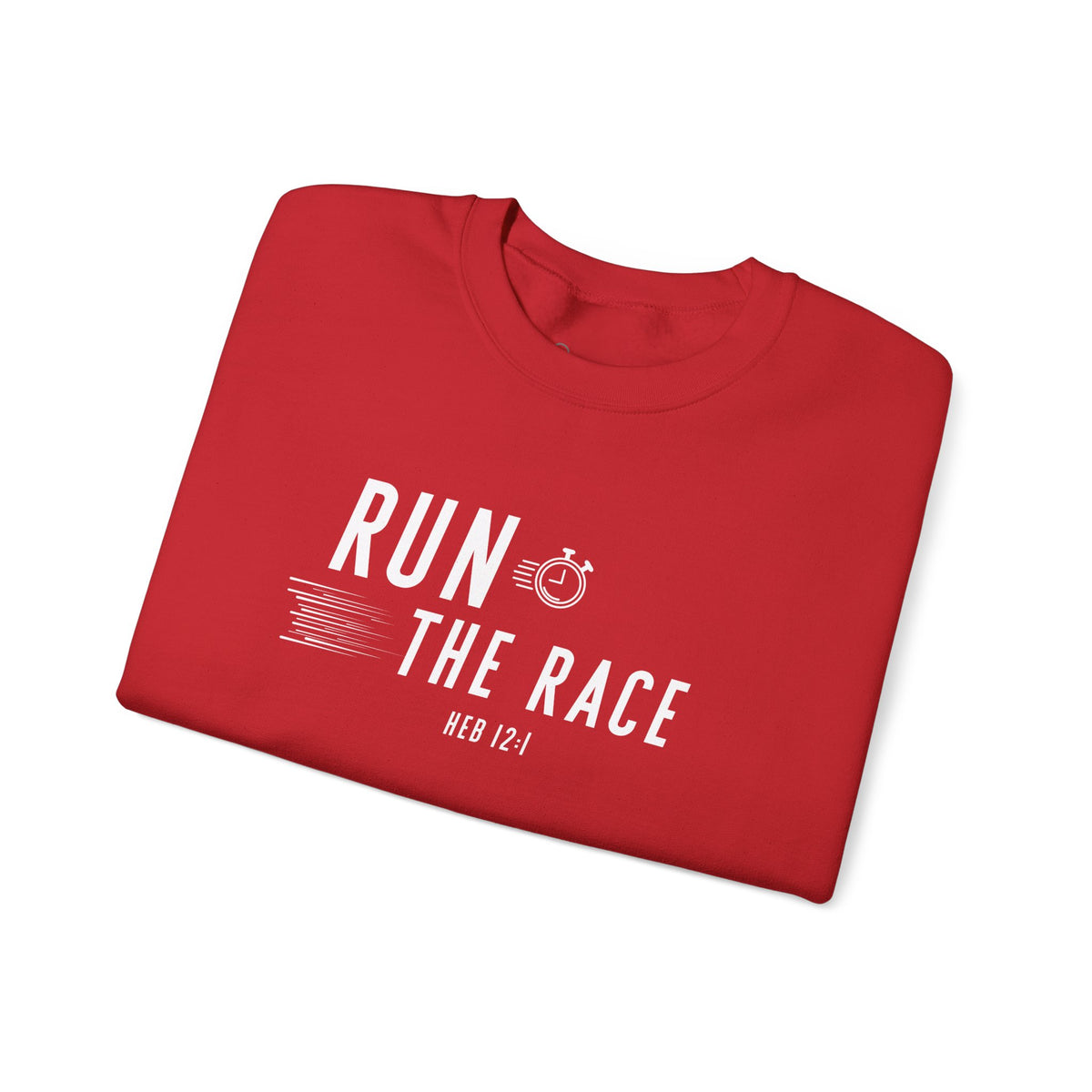 Run the Race Christian Sweatshirt – Hebrews 12:1 Wear Your Faith