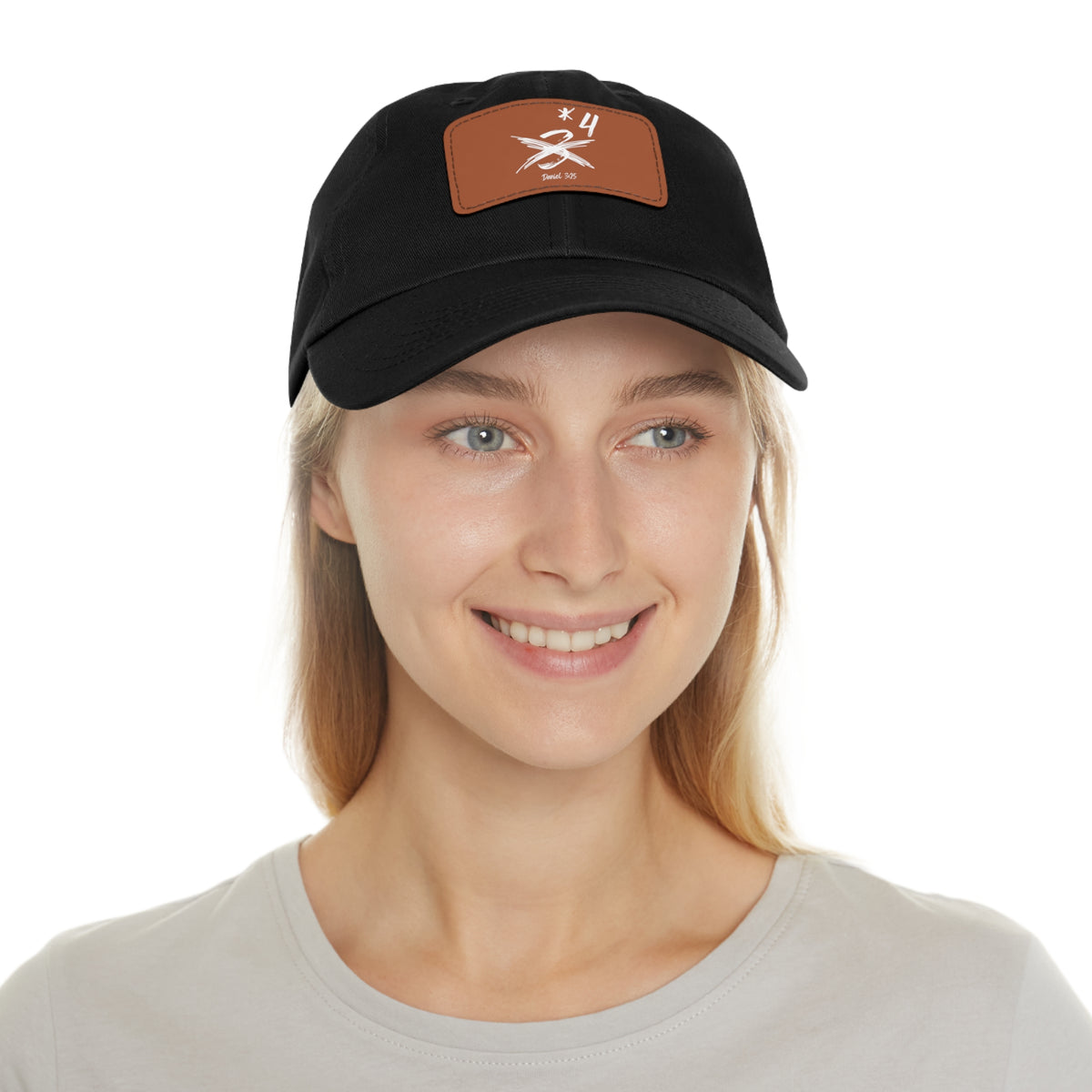 Not Just Three- Dad Hat with Leather Patch (Rectangle)