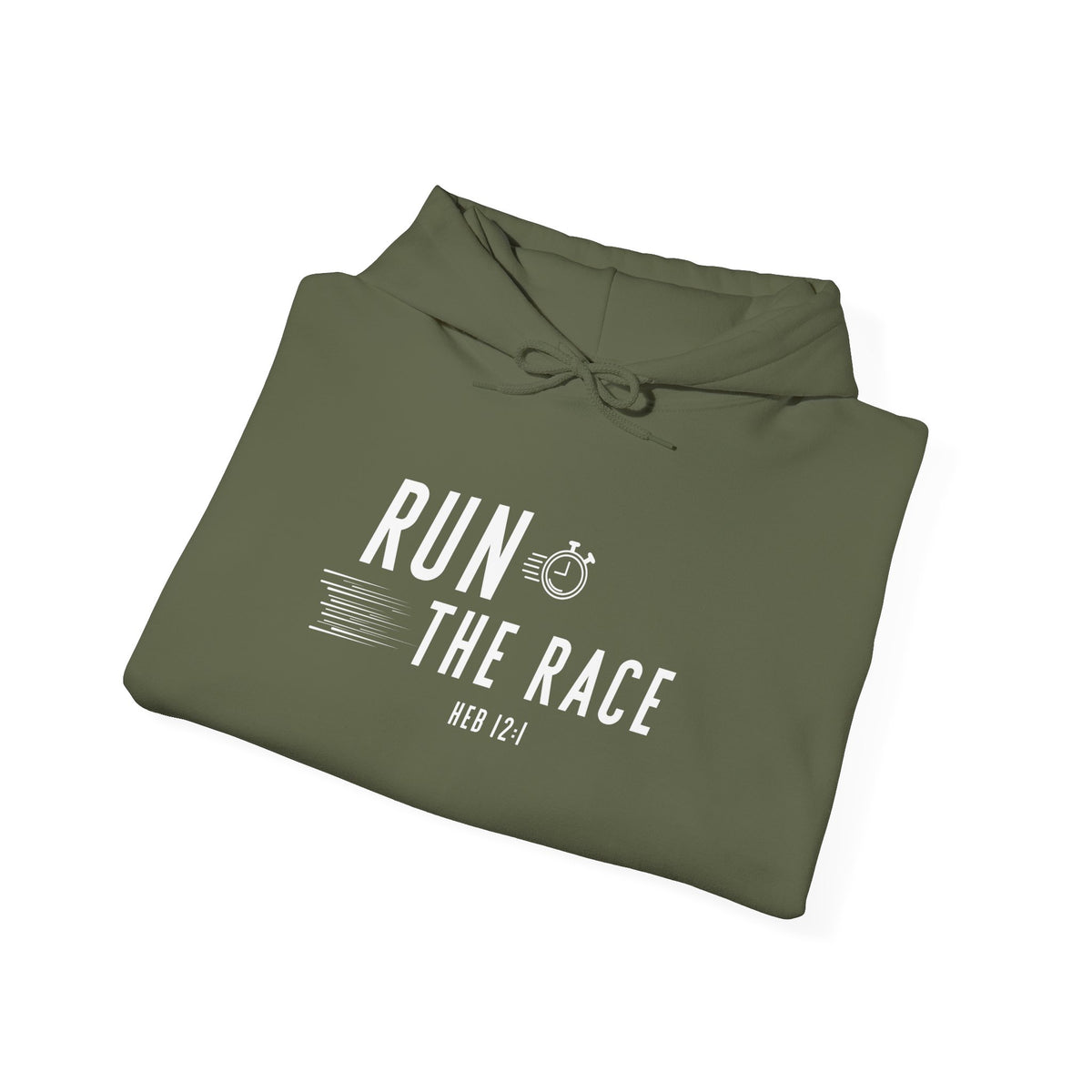 Run the Race Christian Hoodie – Hebrews 12:1 Faith Comfort Wear
