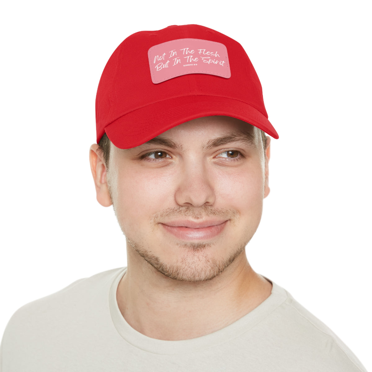 Not in the Flesh but in The Spirit- Dad Hat with Leather Patch (Rectangle)