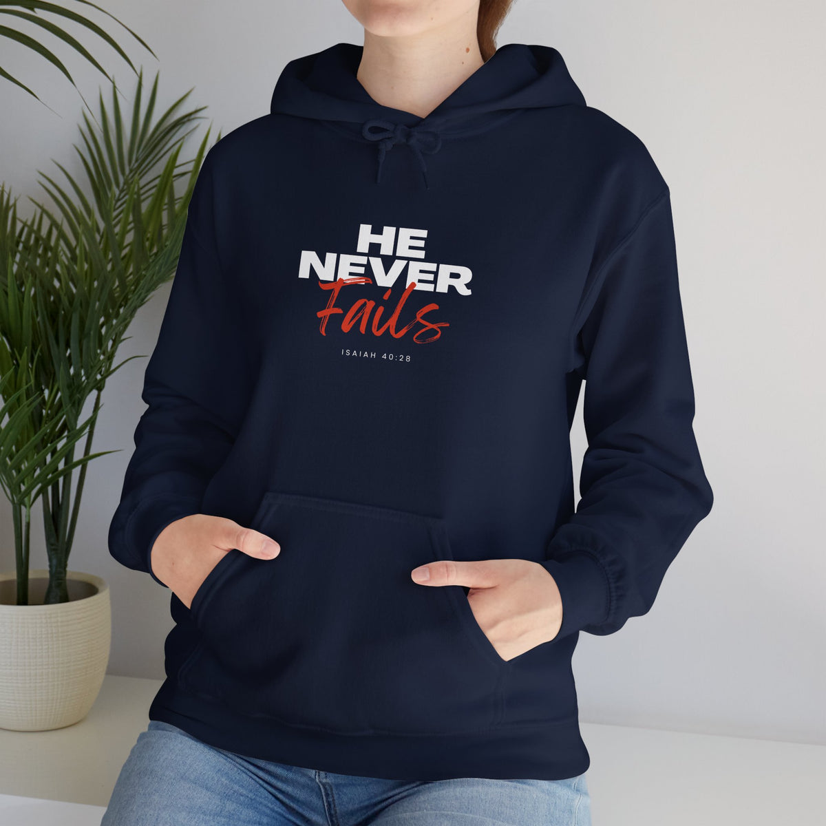 He Never Fails- Unisex Heavy Blend™ Hooded Sweatshirt