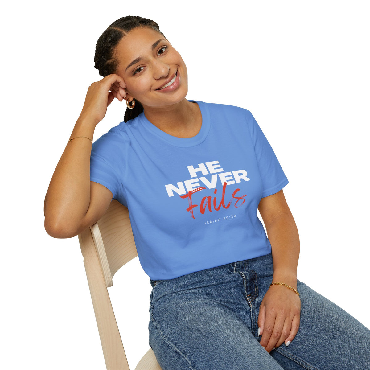 "He Never Fails" Unisex Softstyle T-Shirt