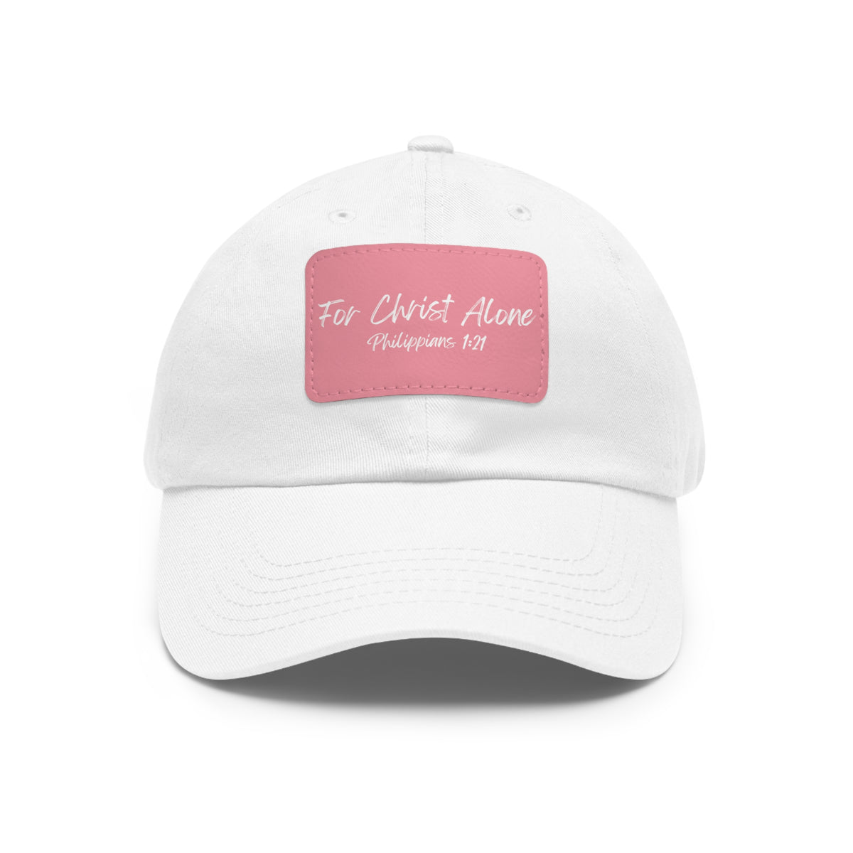 For Christ Alone- Dad Hat with Leather Patch (Rectangle)