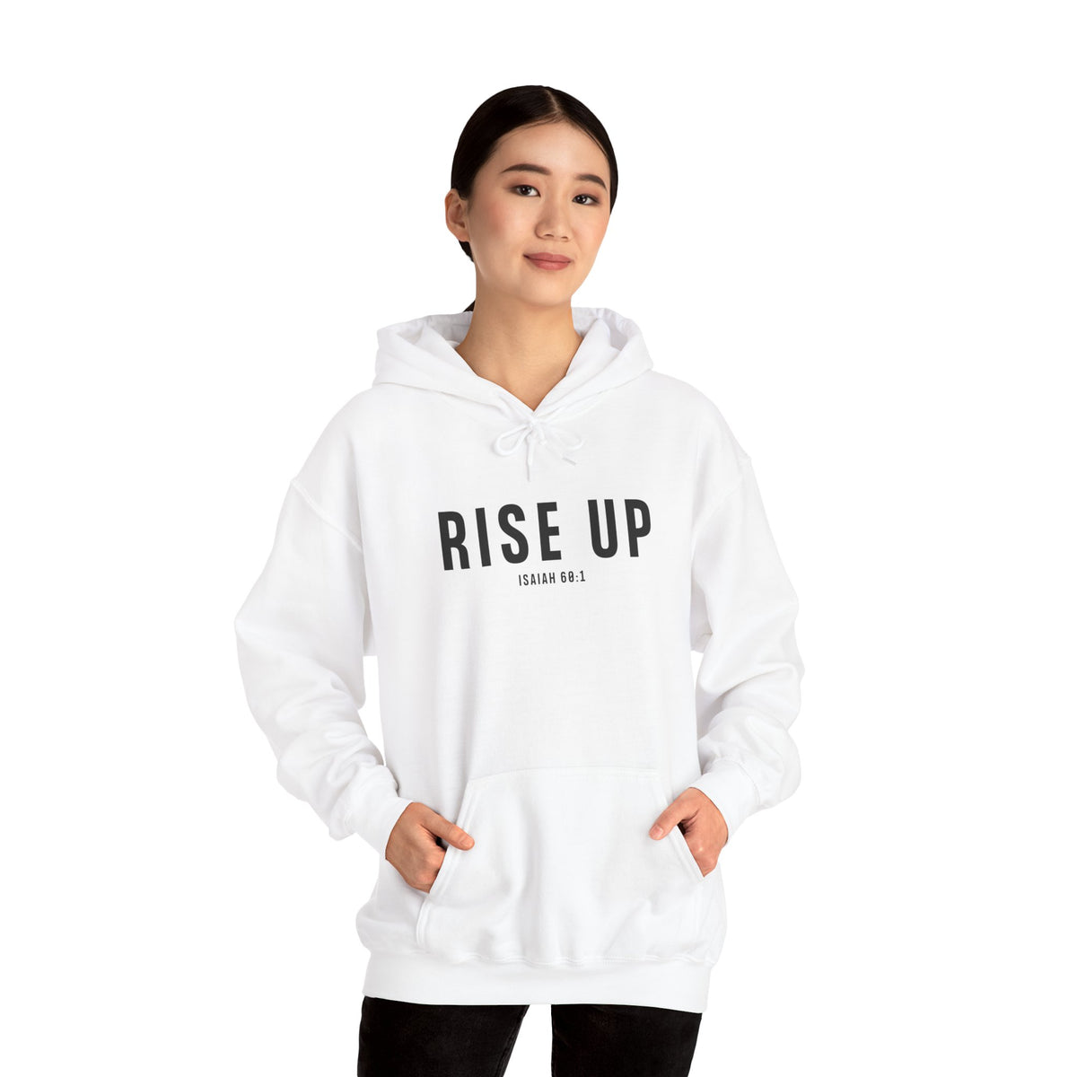 Rise Up Christian Hoodie – Isaiah 60:1 Faith Comfort Wear