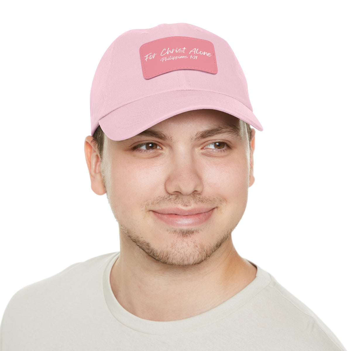 For Christ Alone- Dad Hat with Leather Patch (Rectangle)