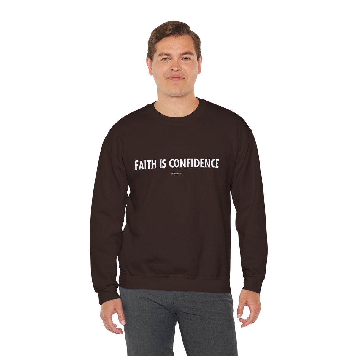 Faith is Confidence Christian Sweatshirt – Cozy Faith Holiday Apparel | Unisex Heavy Blend™ Crewneck Sweatshirt
