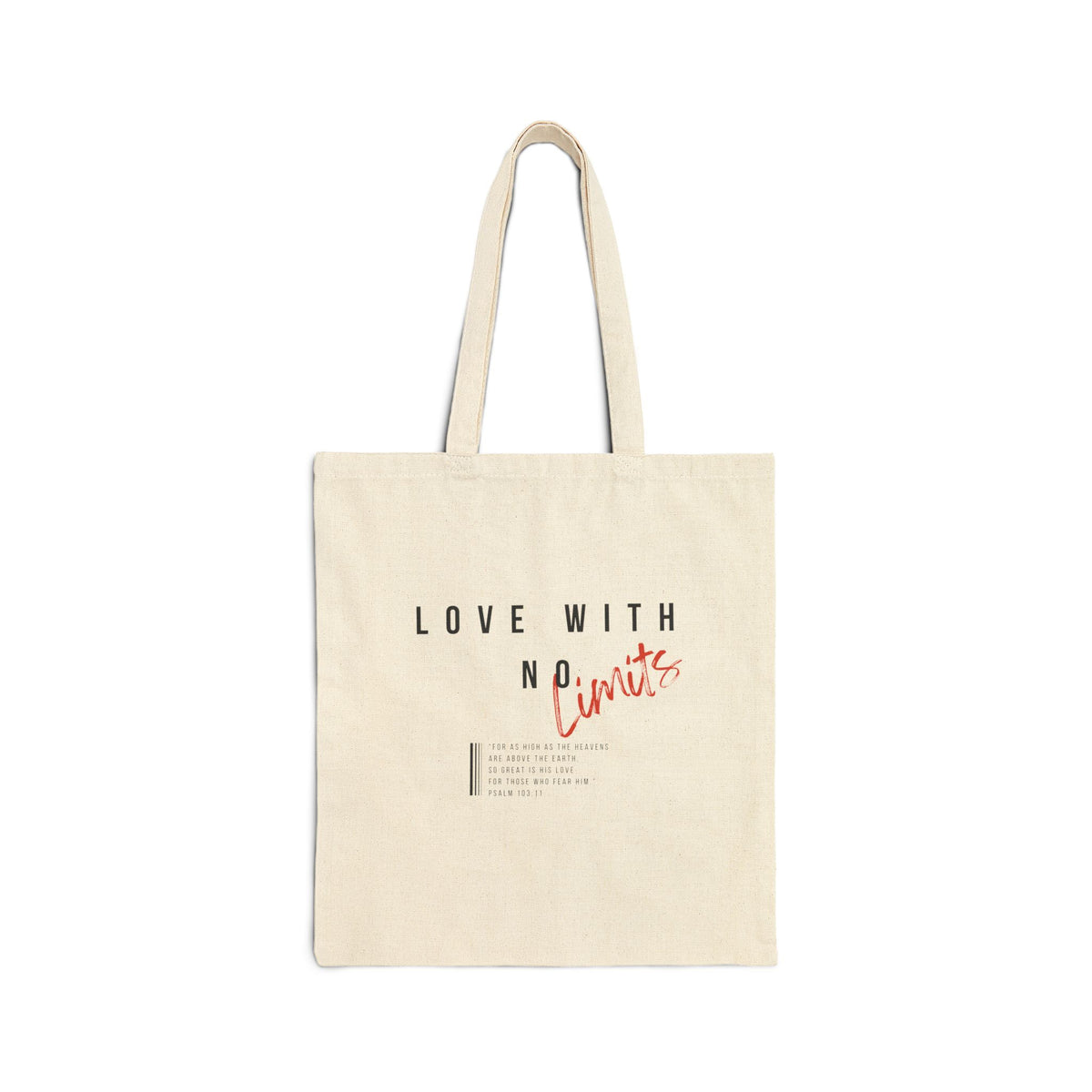 "Love With No Limits" Cotton Canvas Tote Bag