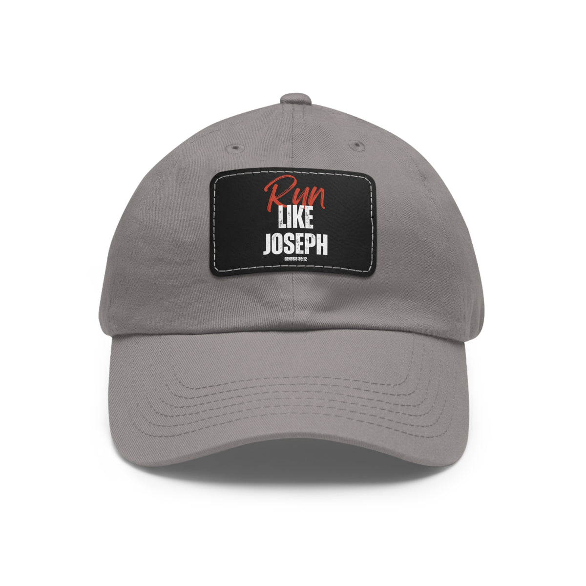 Run Like Joseph- Dad Hat with Leather Patch (Rectangle)