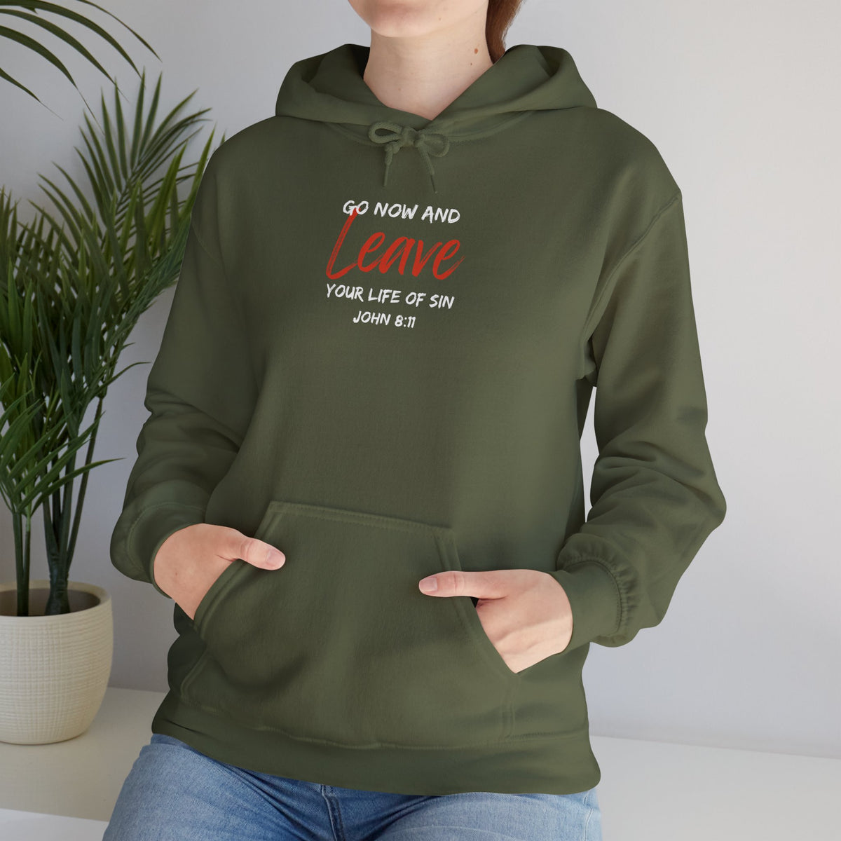 "Go Now and Leave Your Life of Sin" Unisex Heavy Blend™ Hooded Sweatshirt