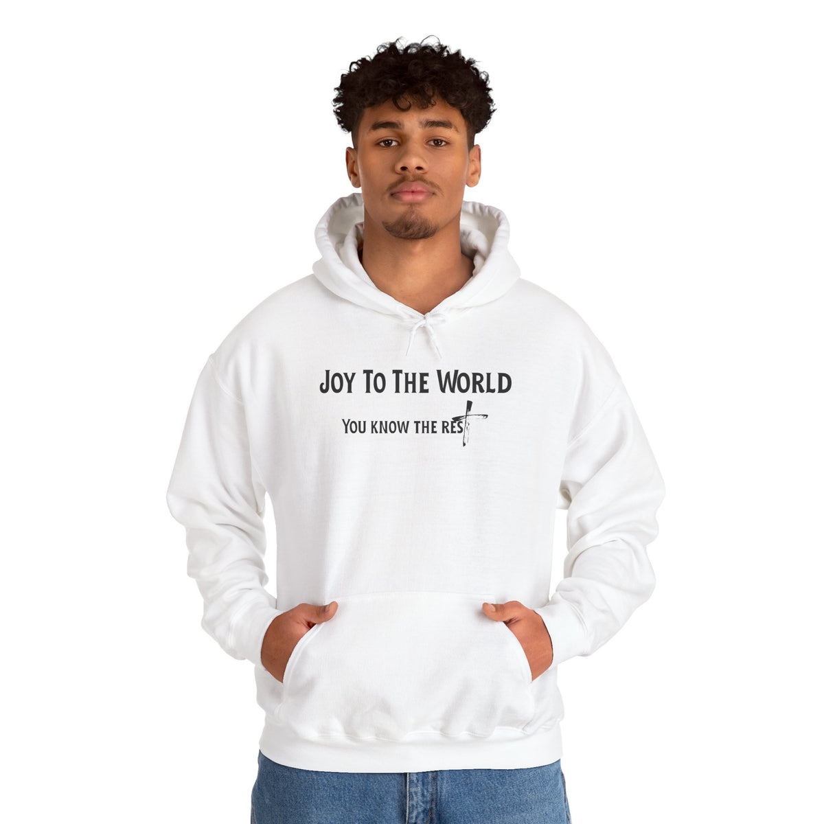 Joy to the World Christian Hoodie – Faith-Based Christmas Wear | Unisex Heavy Blend™ Hooded Sweatshirt