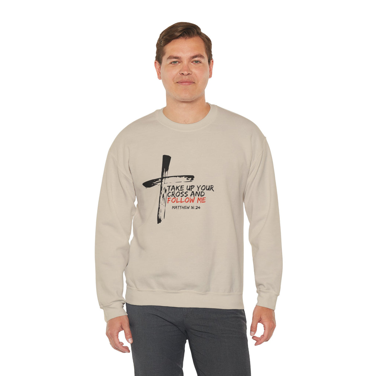 Take Up Your Cross and Follow Me- Unisex Heavy Blend™ Crewneck Sweatshirt