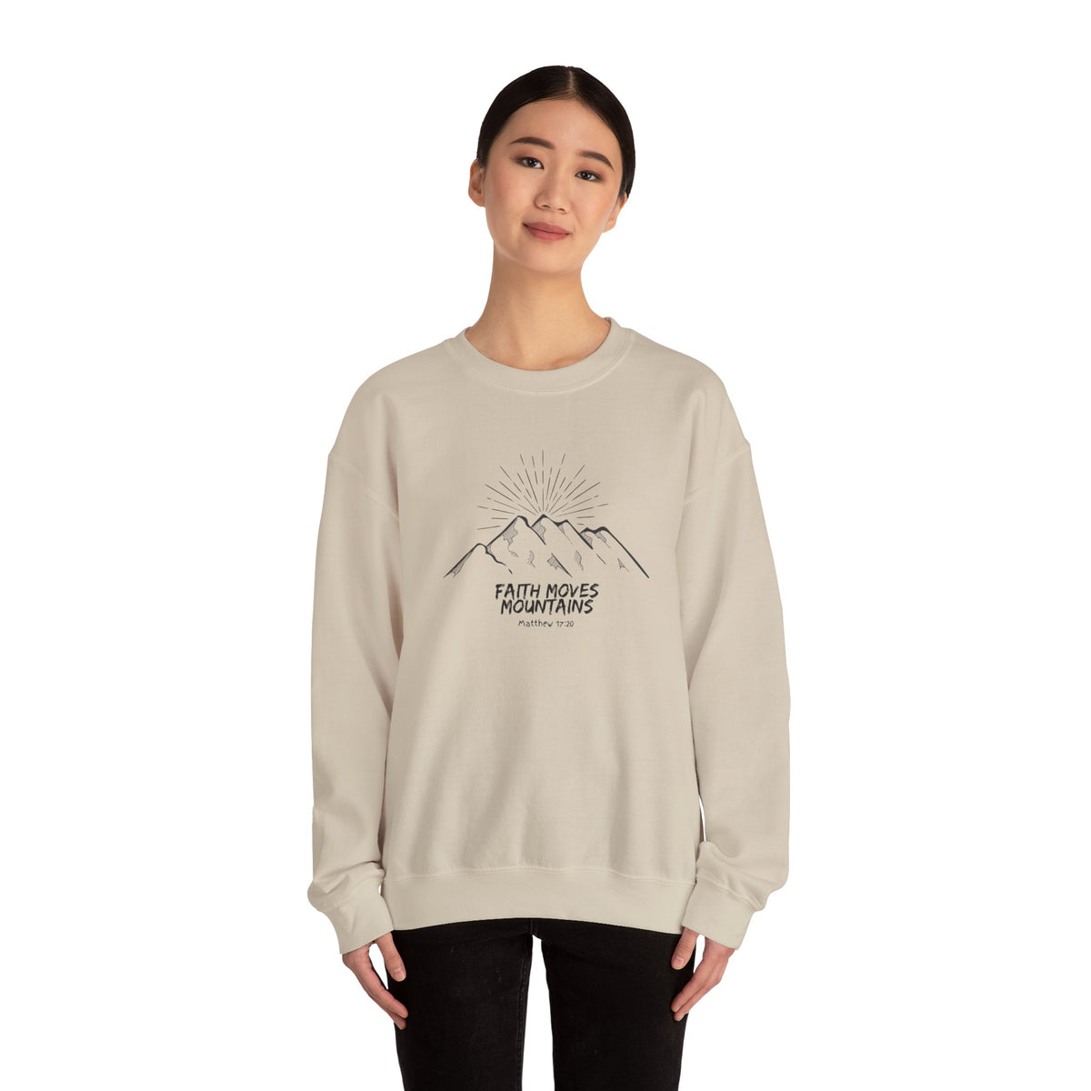 Faith Moves Mountains- Unisex Heavy Blend™ Crewneck Sweatshirt