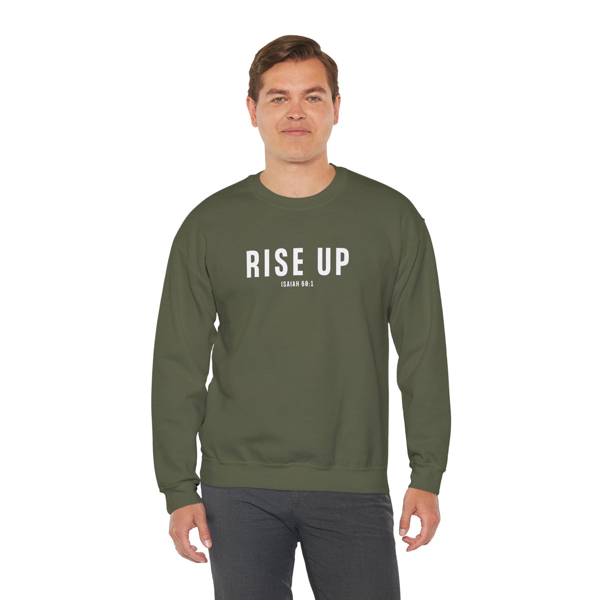 Rise Up Christian Sweatshirt – Isaiah 60:1 Wear Your Faith