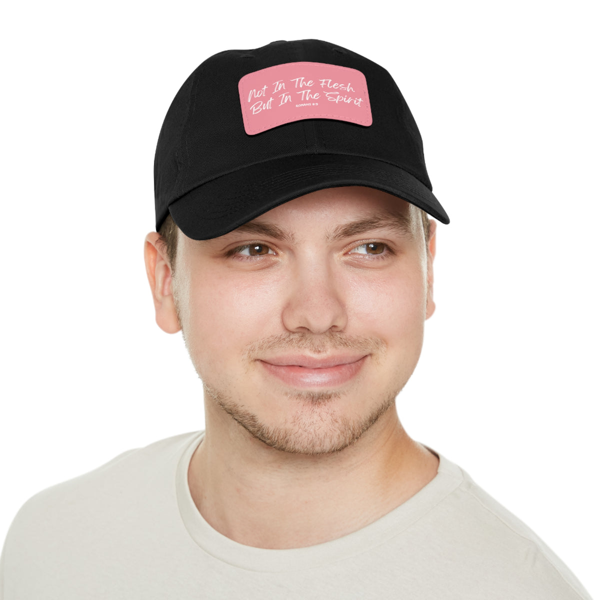 Not in the Flesh but in The Spirit- Dad Hat with Leather Patch (Rectangle)