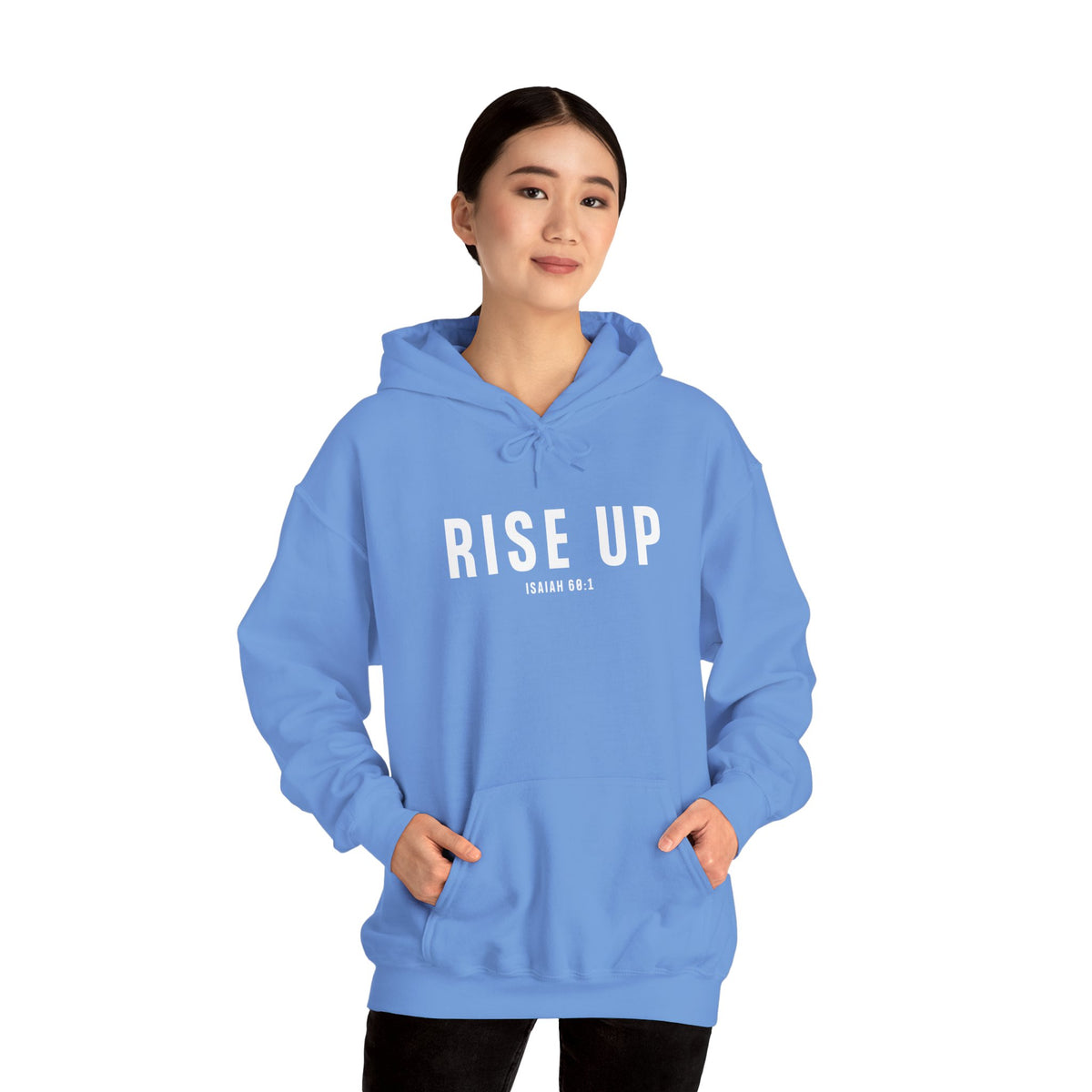 Rise Up Christian Hoodie – Isaiah 60:1 Faith Comfort Wear