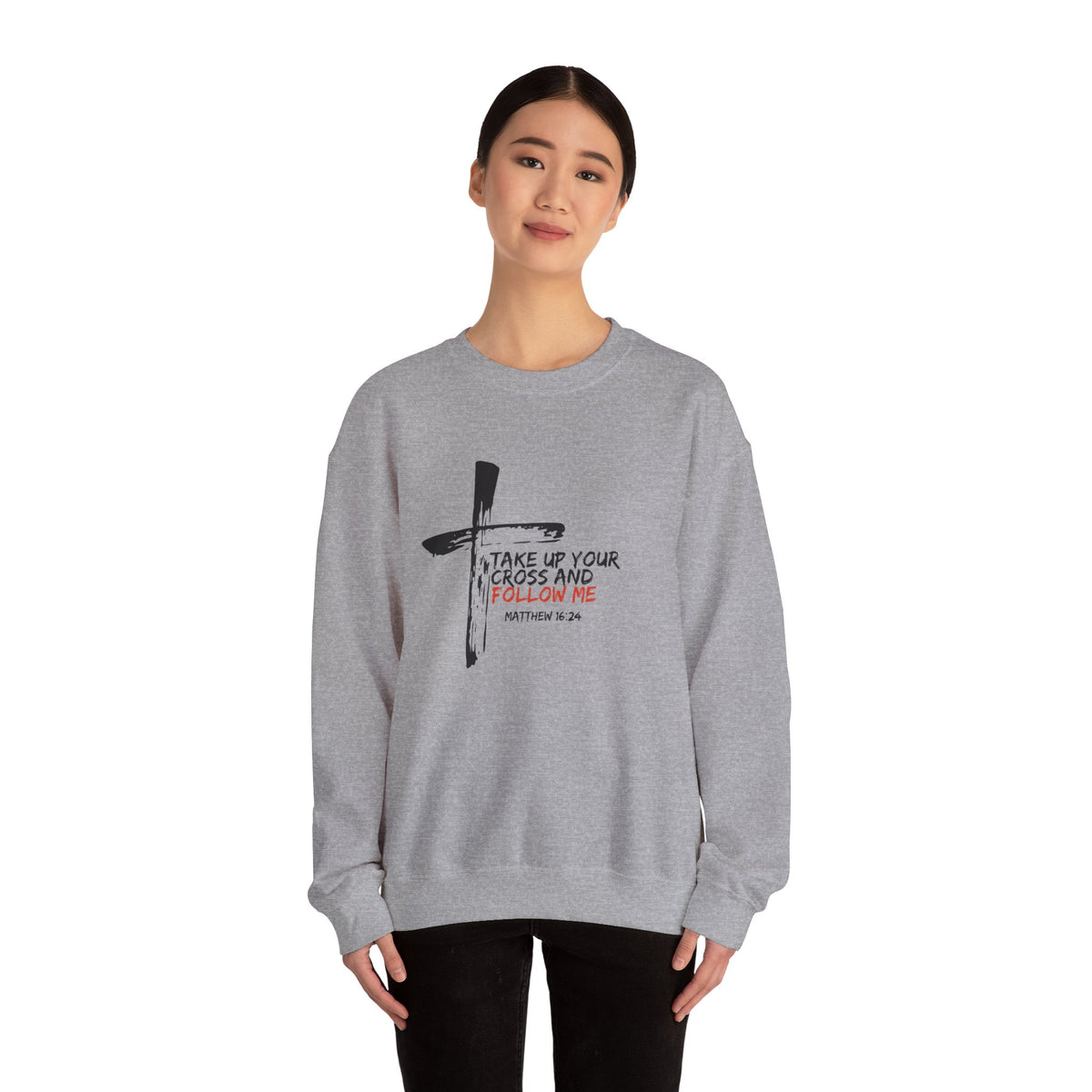 Take Up Your Cross and Follow Me- Unisex Heavy Blend™ Crewneck Sweatshirt