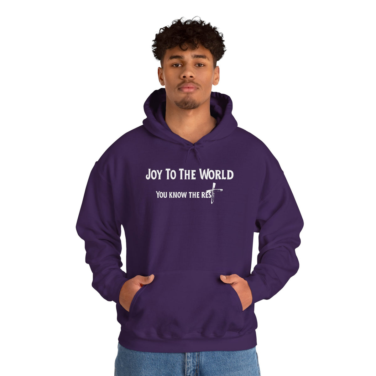 Joy to the World Christian Hoodie – Faith-Based Christmas Wear | Unisex Heavy Blend™ Hooded Sweatshirt