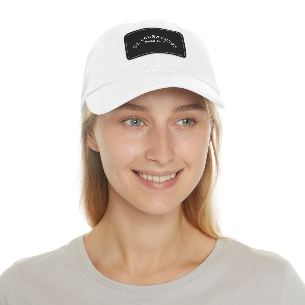 Be Courageous- Dad Hat with Leather Patch (Rectangle)