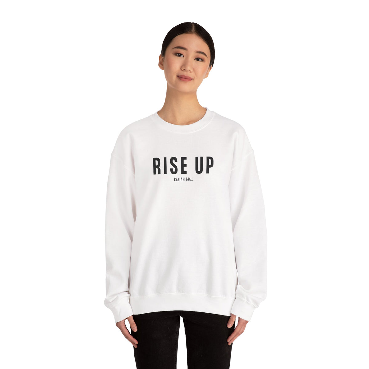 Rise Up Christian Sweatshirt – Isaiah 60:1 Wear Your Faith