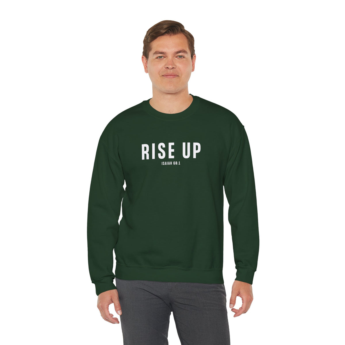 Rise Up Christian Sweatshirt – Isaiah 60:1 Wear Your Faith