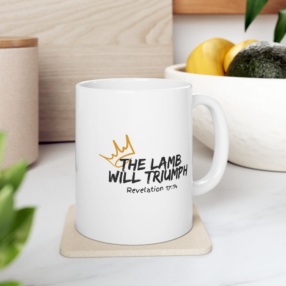 "The Lamb Will Trimph" Ceramic Mug, (11oz, 15oz)